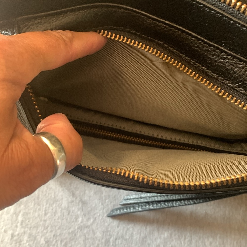 Fossil Black Leather sling/ Backpack with Gold Accents - Picture 10 of 12